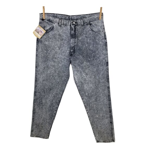 NEW VTG 80s 90s Mens Wrangler Jeans Lava Acid Wash 42x32 40x33 Deadstock Rugged - Picture 2 of 9